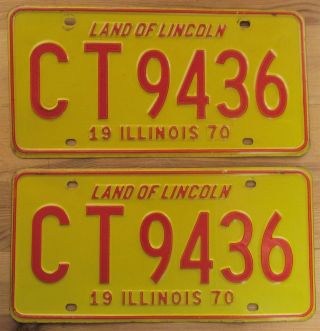 Illinois 1970 License Plate Pair - Ct 9436