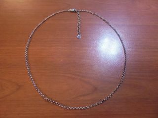 Vtg Sterling Silver Round Chain Link Necklace 16 - 18 " 3.  0 Grams
