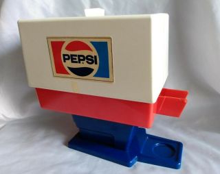 Vintage Toy Pepsi Dispenser Soda Machine Cool Advertising Made in USA 2