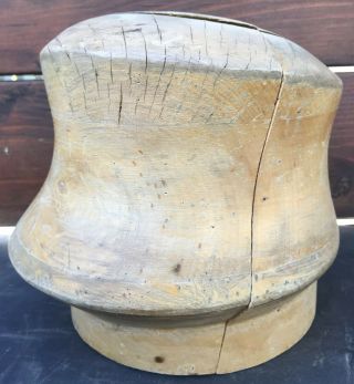 Wood Wooden Hat Block Head Style Form Display Mold Millinery 22in
