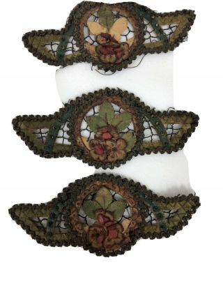 Leather Applique Set Vintage Patch On Sew Motif Patch Hand Sewing Floral Craft