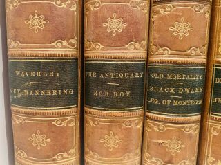Waverley Novels,  Sir Walter Scott; Set 29 Volumes Across 13 Books,  Antique 1876 3