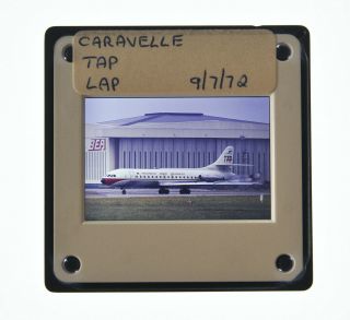 35mm Slide Aircraft 1972 Sud Aviation Caravelle Tap Air Portugal At Heathrow A72