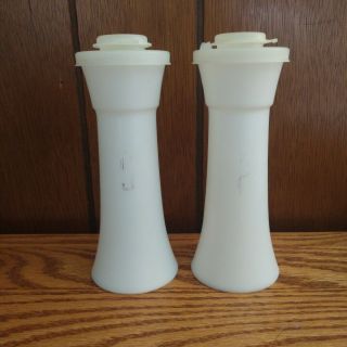 Vintage Tupperware Salt And Pepper Hourglass Shakers 6inch