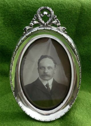 Great Looking Edwardian Silver Mounted Oval Photo Frame (8 " X 5 ") - B 