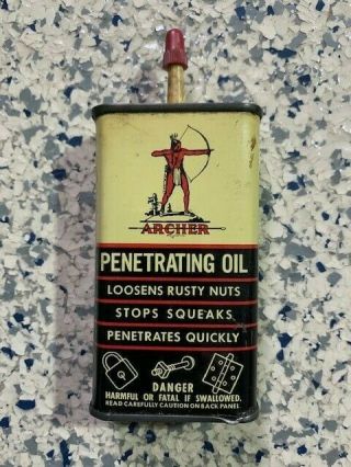 Vintage Archer Penetrating Oil Oiler 4 Oz.  Can