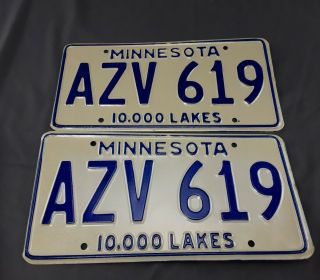 1978 Minnesota License Plate Set Pair -