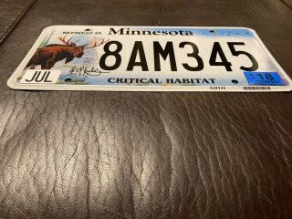 Minnesota License Plate Critical Habitat Moose Les Kouba 2