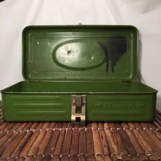 Vintage Union Steel Chest Corporation Tool Box Tackle Box Steampunk Sci Fi Cyber