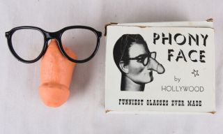Vintage Gag Gift,  Phony Face Penis Nose Glasses,  " Funniest Glasses Ever Made "