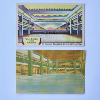 Hotel St.  George Brooklyn,  Ny Vintage Hand - Colored Postcards,  Unposted