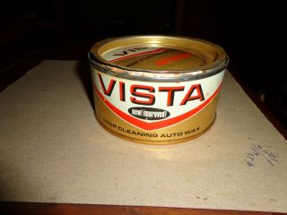 Vintage Care Care Product - - Car Wax - - Vista 1967 Collectible Can