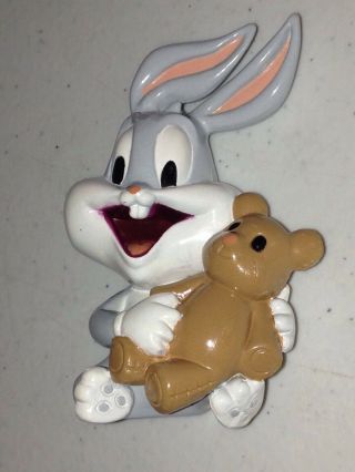 Vintage Warner Bros.  Baby Bugs Bunny With Bear Looney Tunes Cake Topper " 3 Inch