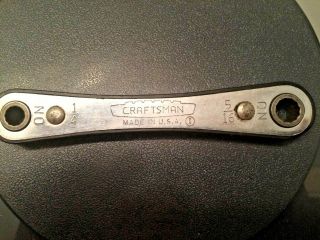 Vintage Craftsman Ratcheting Box End Wrench 1/4 " X 5/16 " 12pt Usa