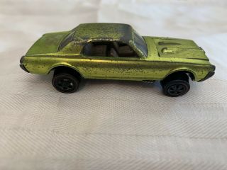Vintage Mattel Hot Wheels Redline 1968 Custom Cougar Antifreeze/lime Green Usa