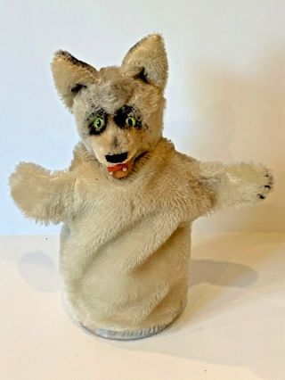 Steiff Vintage Loopy Wolf Mohair Hand Puppet - 1960s