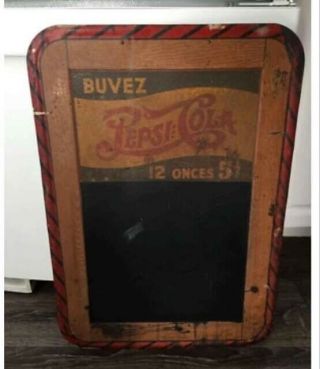Antique Wartime French Pepsi Double Dot Chalkboard Sign