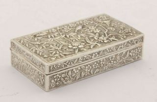 Late 19th Century Chinese Export Silver Snuff Box,  Shanghai Circa 1890,  Marked