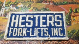 Vintage Hester Fork - Lifts Inc Manufactuing Uniform Logo Iron On 4 Inch Patch