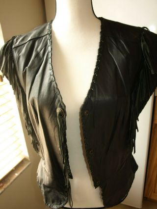 Vintage,  Harley Davidson,  Womens Black Leather Vest,  Size M