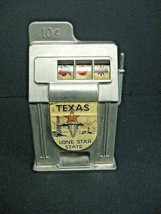 Vintage Slot Machine Coin Bank 50s Bigler Mfg Las Vegas Texas Lone Star 10 Cent