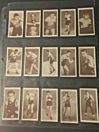 1938 Churchman Boxing Personalities (50) Card Complete Set Louis,  Dempsey