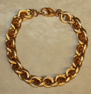 Signed Monet Gold Tone Chain Link Bracelet Vintage Estate Jewelry
