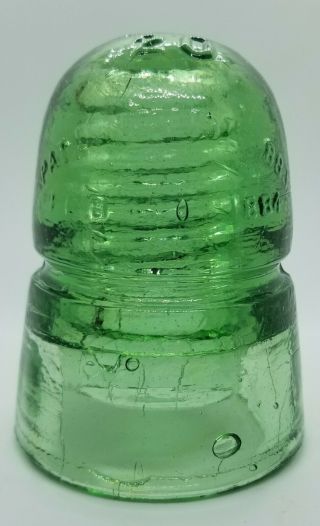 Antique Glass Insulator Green Creb Cd 145 W.  Brookfield