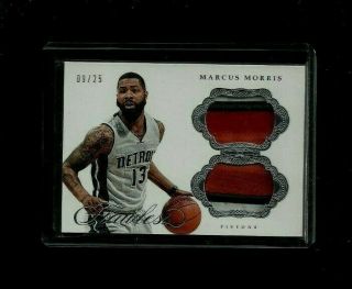 Marcus Morris 2016 - 17 Flawless Dual Patches Silver /25 Detroit Pistons Clippers
