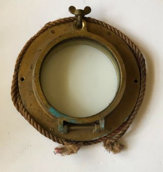 Vintage Brass Round Porthole Nautical Maritime 12 " Antique