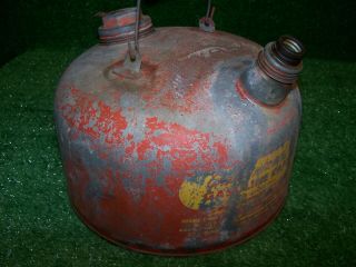 Vintage Eagle Metal Galvanized Gas Can 2 1/2 Gal.  With Wooden Handle