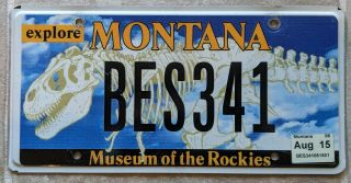 Montana License Plate Museum Of The Rockies T - Rex Dinosaur Skeleton