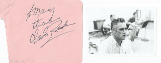 Charlie Rich.  Vintage In Person Hand Signed/inscribed Album Page Image.