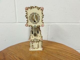 Vintage Miniature Grandfather Clock W.  Germany Wagner & Co.  Fancy Case