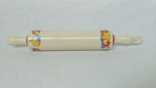 Ceramic Rolling Pin - Vintage Ice Water Fillable Floral Decorated 1940 