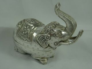 Modern,  Solid Silver Elephant Trinket Box,  C2000,  161gm