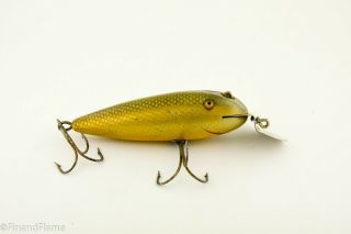 Vintage Creek Chub Early Intro Wiggler Antique Fishing Lure Yellow Shiner Rs1