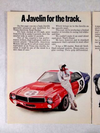 1970 AMC Javelin SST Vintage Print Ad American Motors Corporation 2