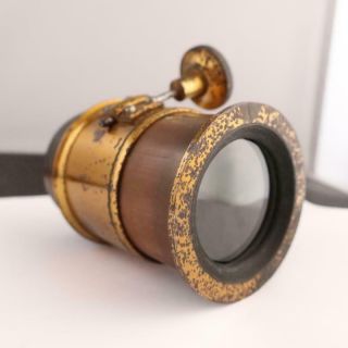 Antique Brass Petzval Lens F=125mm Apx 