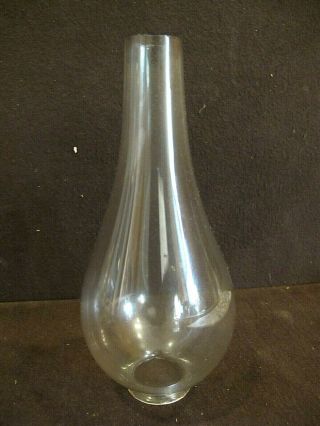 Vtg Glass Oil Hurricane Lamp Chimney Globe 7 3/4 " H 1 5/8 " Fitter