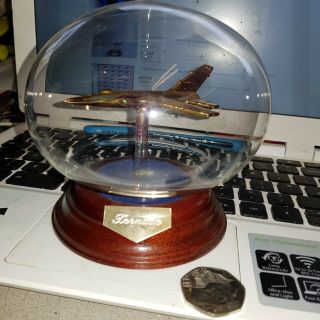 Model Tornado Plane In Glass Globe Fighter Jet Ornament