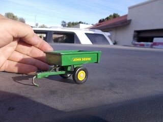 Vintage Played With John Deere Farm Toy Lawn Mower Garden Tractor Cart