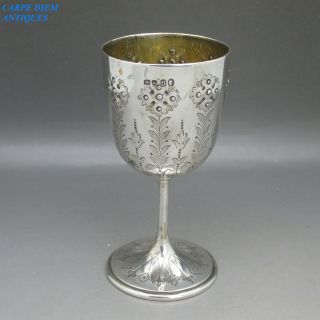 Antique Victorian Solid Sterling Silver Toasting Goblet 98g London 1868
