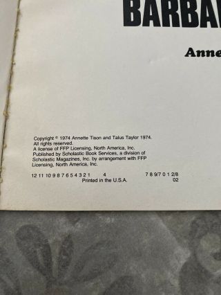 VINTAGE 1974 BARBAPAPA ' S ARK BOOK BY ANNETTE TISON & TALUS TAYLOR TJ 3869 2