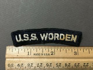 Vintage U.  S.  S.  Worden Us Navy Rocker Tab Shoulder Patch