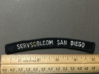 Vintage Servscolcom San Diego Us Navy Rocker Tab Shoulder Patch