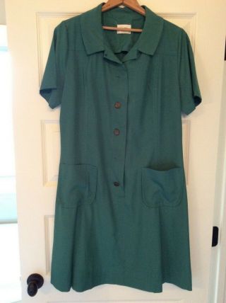 Vintage Girl Scout Leader Uniform Dress With Pleats 1960’s
