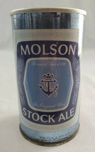 Vintage Molson Stock Ale Biere Ale Steel Beer Can Empty/tab Un - Pulled Canada