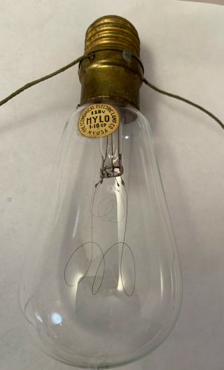 Antique Hylo Electric Light Bulb/ Bright Switch.  Economical Electric Lamp Co.  Nr