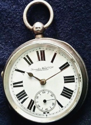 Lancashire Watch Co Ltd 3 Ounce Solid Silver Case Pocket Watch 59.  32mm